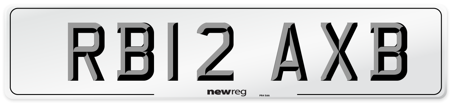 RB12 AXB Number Plate from New Reg